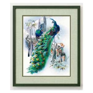 Peacock Landscape Painting